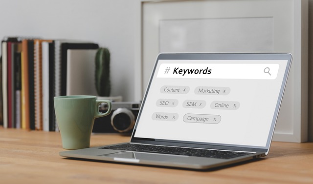 laptop displaying the word 'keywords' as a strategy for optimizing for AI overviews